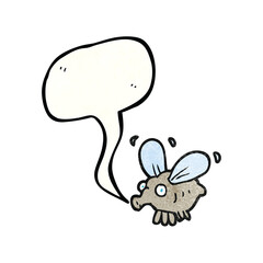 speech bubble textured cartoon fly