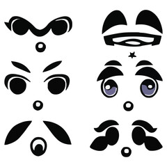 Eyes expressions vector file designs