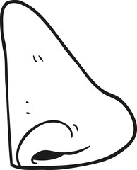 black and white cartoon human nose