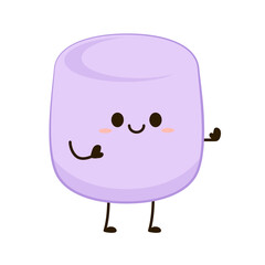 Purple Marshmallow cartoon. marshmallow character design. Marshmallow vector.