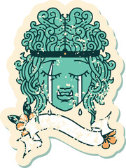 crying orc barbarian character face illustration