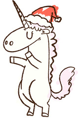 Festive Unicorn Chalk Drawing