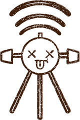 Dead Satellite Charcoal Drawing