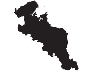 京都府　地図　黒色　イラスト