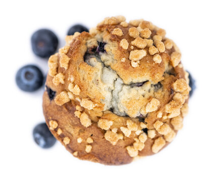 Blueberry Muffins on transparent background (selective focus; close-up shot)