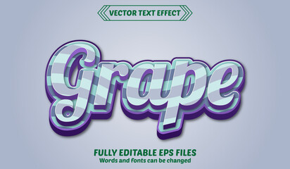 Grape 3D Editable Text Effect – Fresh Fruit Style Typography for Juice, Organic, and Food Branding