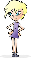 cartoon girl with hands on hips