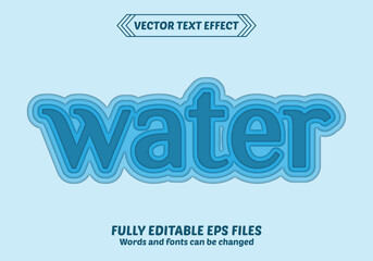 editable modern editable water text effect in blue. suitable for tourism promotional banner, brochure template etc. typography logo text