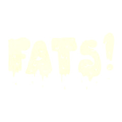 retro cartoon fats word text