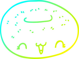 cold gradient line drawing cute cartoon donut