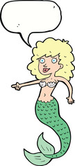 cartoon mermaid with speech bubble