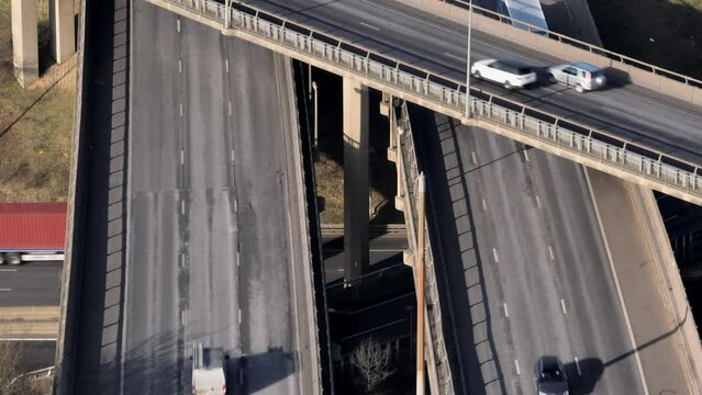 UK Highways M25 and M1 Motorways Interchange Aerial View