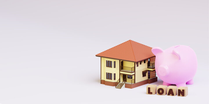 A pink piggy bank with new home house imagination vision