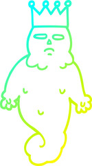 cold gradient line drawing cartoon spooky ghost king