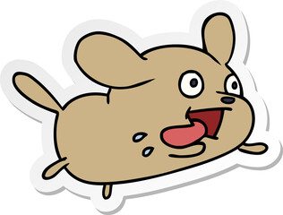 sticker cartoon of cute kawaii dog
