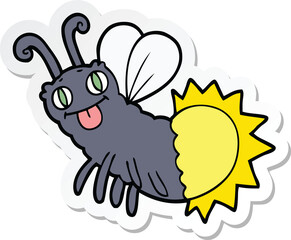 sticker of a cartoon firefly