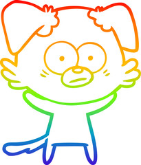 rainbow gradient line drawing nervous dog cartoon