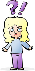 cartoon confused woman
