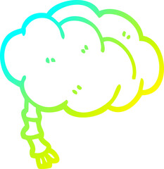cold gradient line drawing cartoon brain