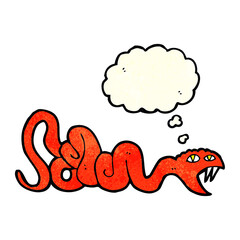 cartoon snake with thought bubble