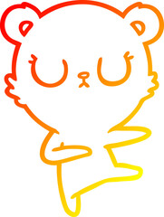 warm gradient line drawing peaceful cartoon bear cub