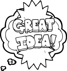thought bubble cartoon great idea symbol