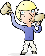 cartoon man drinking beer