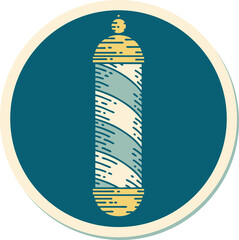 tattoo style sticker of a barbers pole