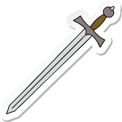 sticker of a quirky hand drawn cartoon sword