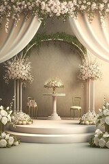Wedding Background for Product Presentation - Product Presentation Background Textures - Wedding Product Advertising Wallpaper created with Generative AI technology