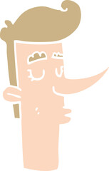 flat color style cartoon arrogant man