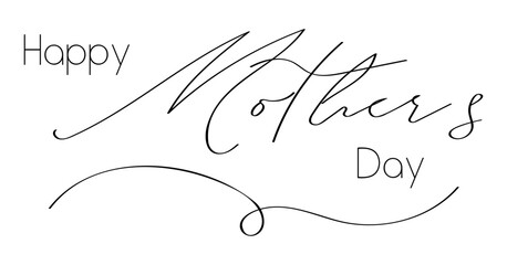 Handwritten inscription of Happy Easter Day. The design template consists of inscriptions, decorative elements, dashes for a festive greeting card. Isolated vector illustration on a white background.