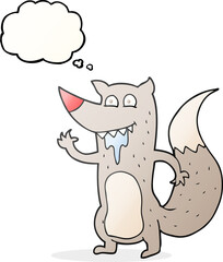 thought bubble cartoon hungry wolf