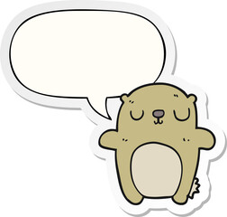 cartoon bear and speech bubble sticker