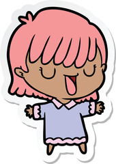 sticker of a cartoon woman