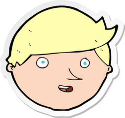 sticker of a cartoon happy face