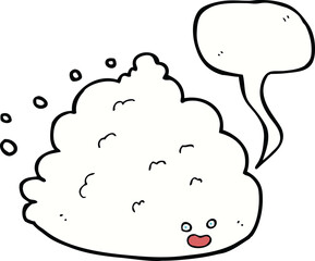 cartoon cloud character with speech bubble