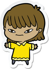 sticker of a cartoon woman