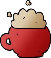 cartoon doodle foaming latte