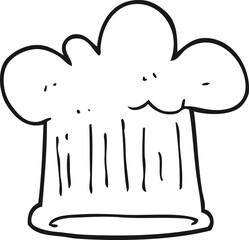 black and white cartoon chef hat