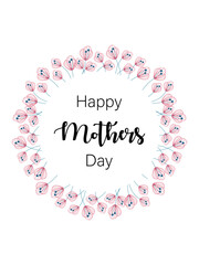 Fototapeta na wymiar Mother's day greeting card set with flowers background. Happy Mother's day. Vector illustration.Banner.Poster.