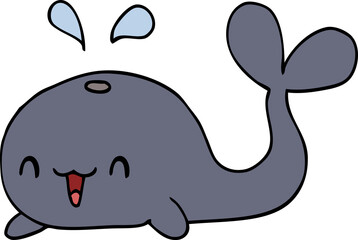 cartoon happy whale