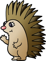 cartoon doodle spiky hedgehog