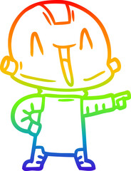 rainbow gradient line drawing cartoon robot