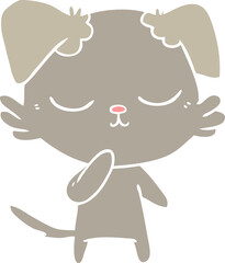cute flat color style cartoon dog