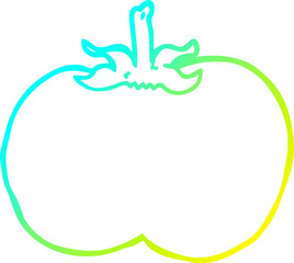 cold gradient line drawing cartoon tomato