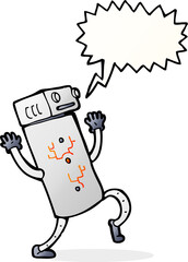 cartoon robot with speech bubble