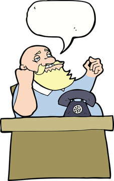 recommend clip art: cartoon arrogant boss man with speech bubble