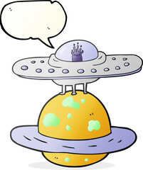 speech bubble cartoon flying saucer