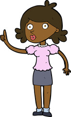 cartoon woman with idea